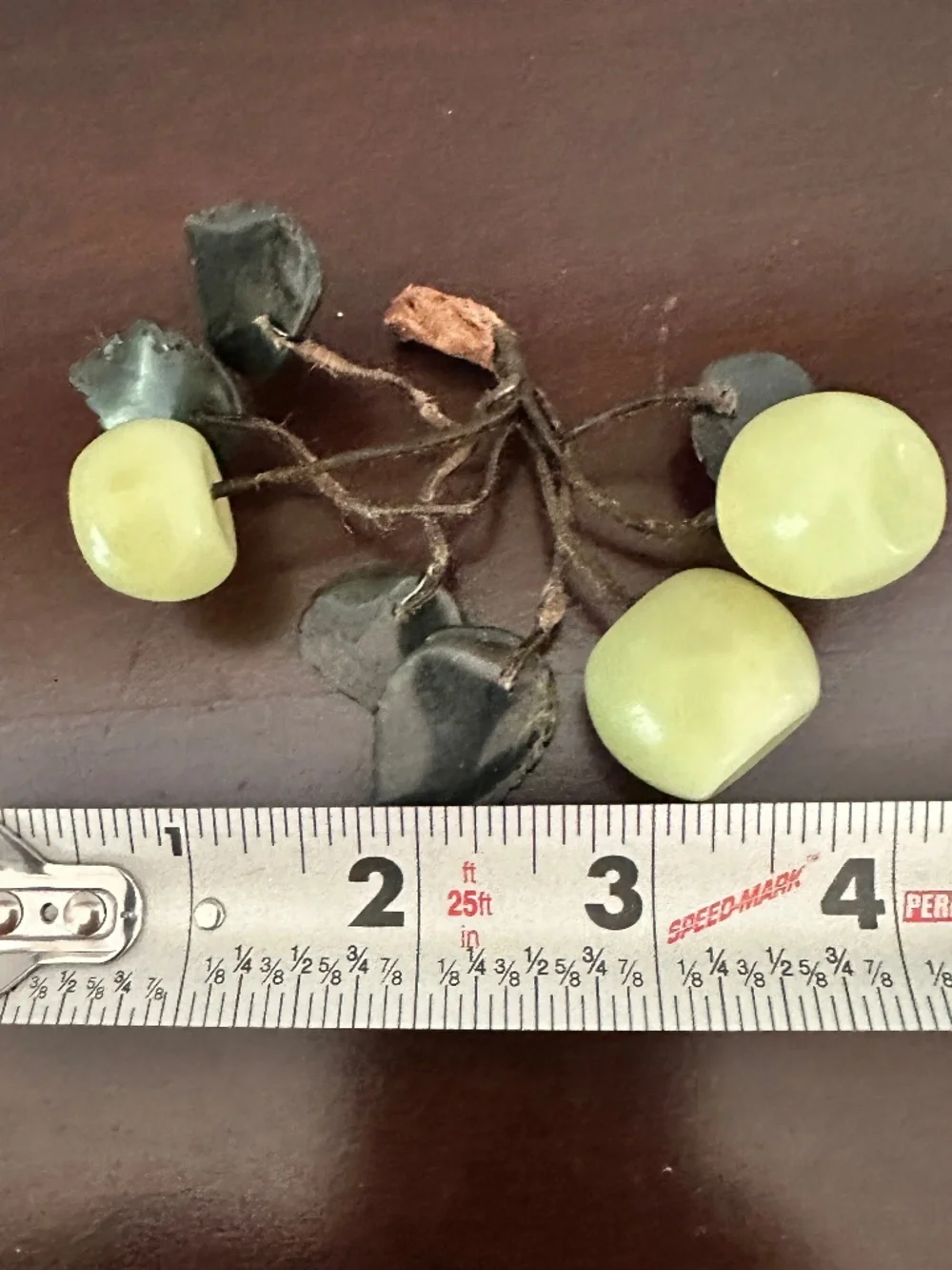 2 BUNCHES Of Vintage Green Onyx & Jade Stone Decorative Fruit